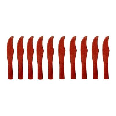 Kit 10 Faquinhas de Pau Madeira 16CM Resistente Cozinha Amadeirado Colher de Pau