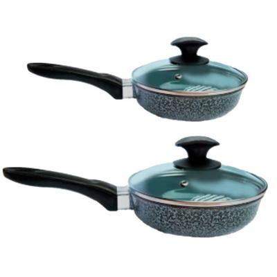 Jogo Frigideiras Antiaderente Cerâmica Alumínio 16 e 24CM Preto Javali