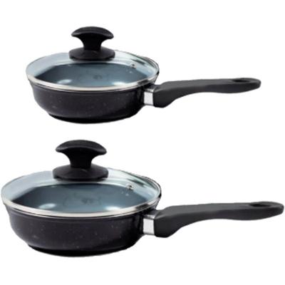 Kit Frigideiras N05 Alumínio Revestimento Cerâmico 16 e 24cm Preta Javali
