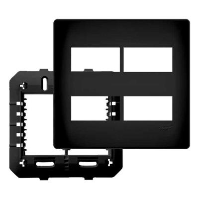 Placa 4x4 para 4 Módulos Habitat Black Preto Acetinado Fame Brasil