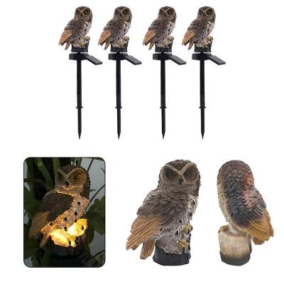 Kit 4 Luminárias Solares Coruja SU-CORU LED Jardim Marrom AB Mídia