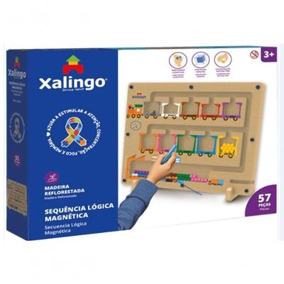 Brinquedo Educativo Sequência Lógica Magnética 57 Peças Xalingo