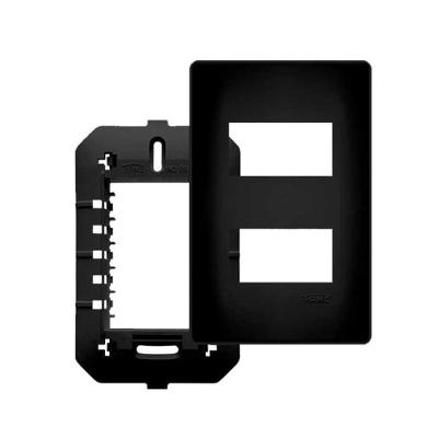 Placa Elétrica Habitat Black 02 Módulos 4x2 Preto Fame Brasil