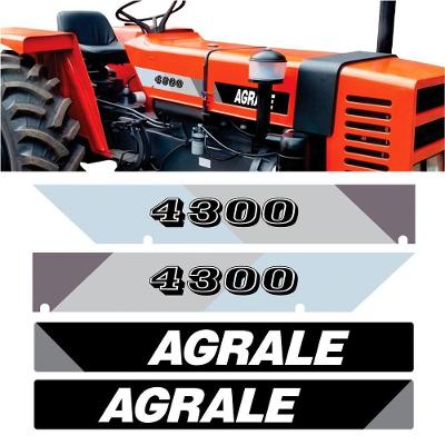 Kit Adesivos Trator Agrale 4300 Vinil Brilho 4 Peças 58x9cm Teu Adesivo