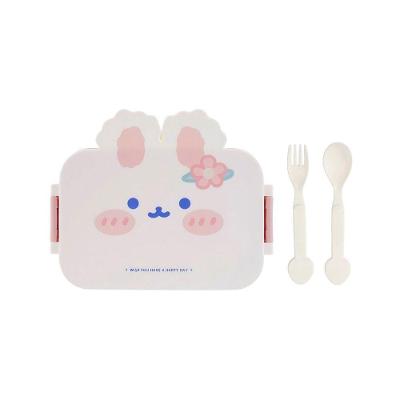 Marmita Infantil LH250 Coelho com Talheres Plástico Rosa Lila By Milano