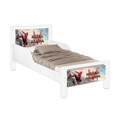 Mini Cama Infantil Meli Grade de Proteção MDF Homem Aranha Branco