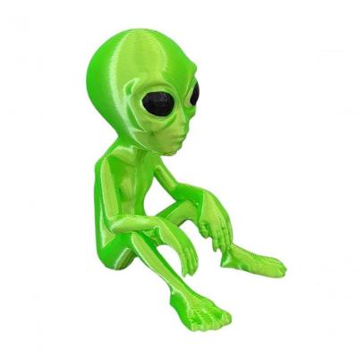 Boneco Decorativo Alienígena Extraterrestre Figura 3D Plástico PLA 6,5CM Verde Neon