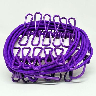 Varal Portátil Elástico 12 Prendedores Acampamento Roxo Yaay