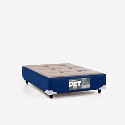 Cama Pet Netsono Cinza e Azul Cachorro Médio Espuma D20 80x60x19cm
