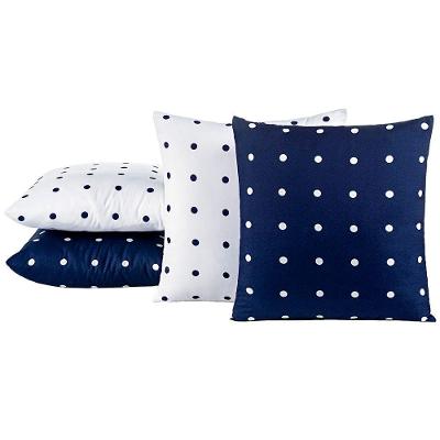Kit 4 Almofadas Celine Micro Percal 200 Fios 45x45cm Marinho Clara Luz Decora