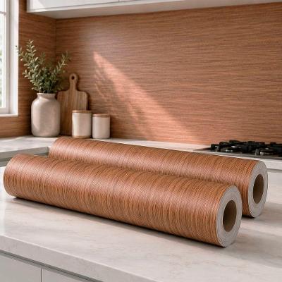Kit 2 Rolos Adesivo Decorativo 5mx45cm Impermeável Marrom