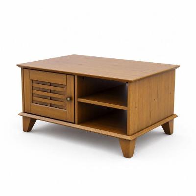 Mesa de Centro Lux 1 Porta Retangular MDF 78CM Imbuia Móveis Retrô