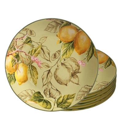 Jogo Pratos Rasos Toscana 8 Peças Esmaltado Verde 27cm Scalla
