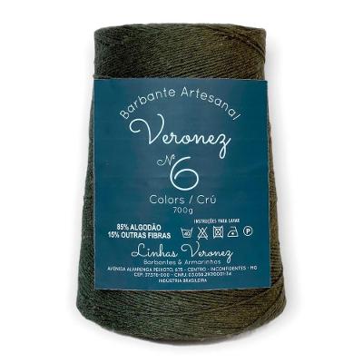 Barbante Artesanal Veronez 85% Algodão 700g Verde Musgo No6 No8