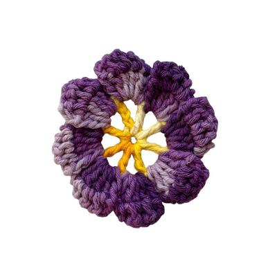 Flores e Folhas em Crochê para Aplicação Kit 2 Roxas Barroco