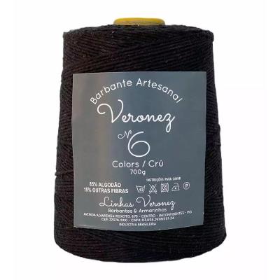 Barbante Artesanal No6 ao No8 85% Algodão 700g Preto Veronez