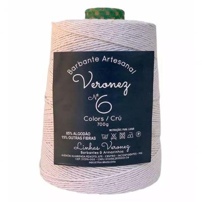 Barbante Artesanal No6 ao No8 85% Algodão 700g Branco Veronez