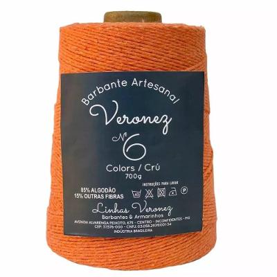 Barbante Artesanal No6 a No8 85% Algodão 700g Laranja Veronez