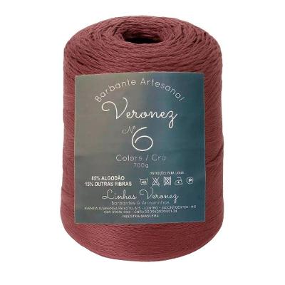 Barbante Artesanal No6 ao No8 85% Algodão 700g Marrom 5un Veronez