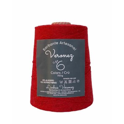 Barbante Artesanal 85% Algodão 700g Vermelho 5 Unidades Veronez