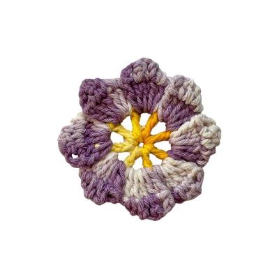 Flores e Folhas em Crochê para Aplicação Barbante 85% Algodão Lilás Kit 2 Barroco