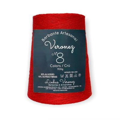 Barbante Artesanal No8 85% Algodão 700g Vermelho 5 Unidades Veronez