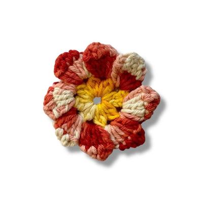 Flores e Folhas em Crochê para Aplicação Barbante 85% Algodão Kit 2 Vermelhas Barroco