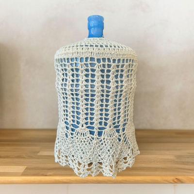 Capa para Galão de Água Crochê Algodão 20L 46x38CM Creme Artesanal