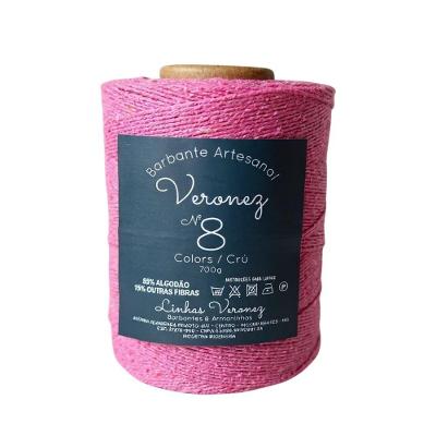 Barbante Artesanal Veronez No8 85% Algodão 700g Rosa