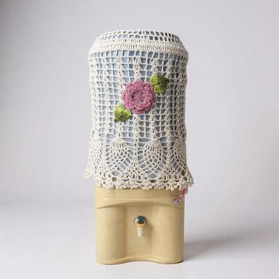 Capa para Galão de Água 20L Crochê Artesanal Algodão 46x38cm Rosê