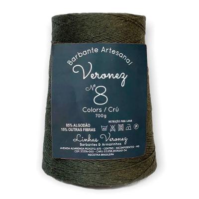 Barbante Artesanal N8 700g Verde Musgo Kit 5 Unidades Veronez