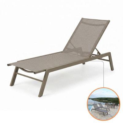 Espreguiçadeira Piscina Verona Alumínio Tela Sling Reclinável Fendi Nossa Kasa