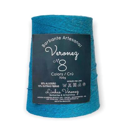 Barbante Artesanal Azul Turquesa No8 700g Kit 5 Unidades Veronez