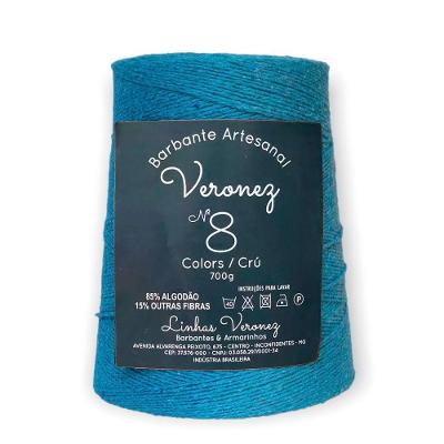 Barbante Artesanal Veronez No8 85% Algodão 700g Azul Turquesa