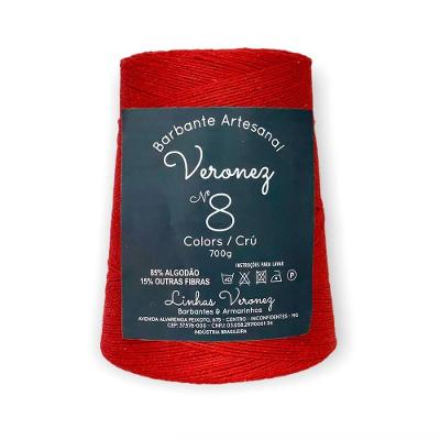 Barbante Artesanal Veronez No8 85% Algodão 700g Vermelho