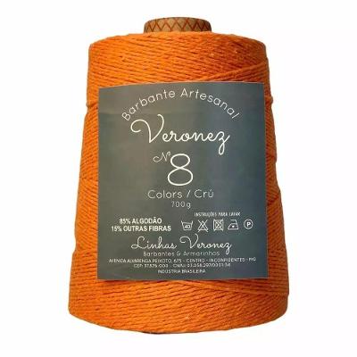 Barbante Artesanal N8 85% Algodão 700g Laranja 5 Unidades Veronez