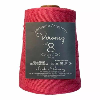 Barbante Artesanal Veronez 85% Algodão 700g Pink No6 e No8 Kit 5