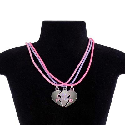 Kit 3 Colares Orizom Best Friend com Pingente Coração Feminino