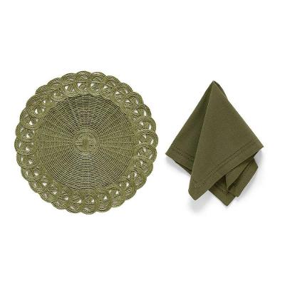 Kit de Mesa Posta Ella Duoo 2 Lugares Jogo Americano Verde Copa & Cia