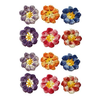 Flores e Folhas em Crochê para Aplicação Fio Mesclado Kit 12 Sortidas Barroco