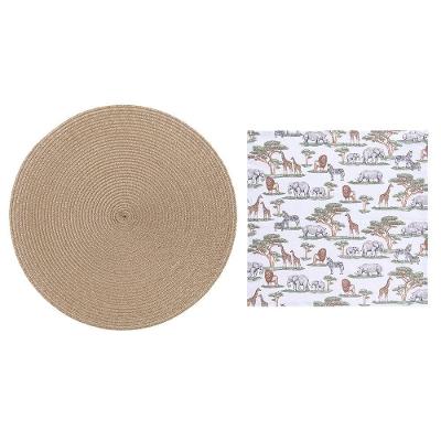 Kit Mesa Posta 4 Lugares Luna Allure Safari Jogo Americano Copa & Cia