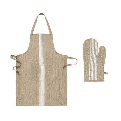 Kit Avental e Luva Home Chef Taupe Algodão Cozinha Bege Copa & Cia