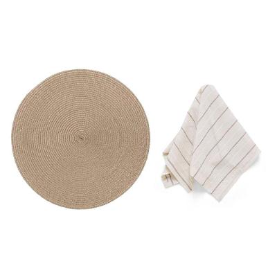 Kit de Mesa Posta Nuance Natural 2 Lugares Nude Copa & Cia