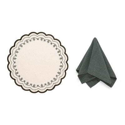 Kit de Mesa Posta Amélia Stone Verde 2 Lugares Copa & Cia