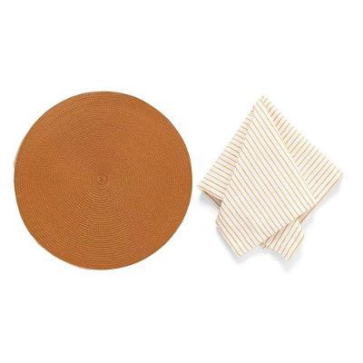 Kit de Mesa Posta Listras Camurça 2 Jogos Americanos 2 Guardanapos Copa & Cia