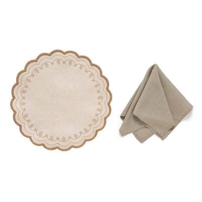 Kit de Mesa Posta Amélia Stone Taupe 2 Lugares Copa & Cia