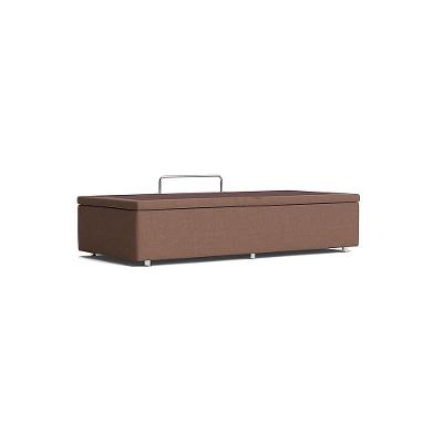 Base Baú Fashion Nob 88CM Solteiro Camurça Madeira Cream Ortobom