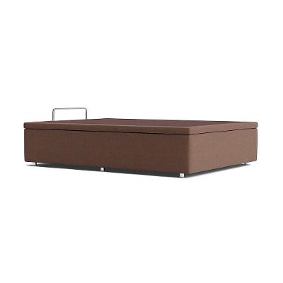 Base Baú Fashion Nob 138CM Casal Camurça Madeira Cream Ortobom