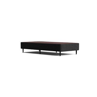 Cama Box Solteiro Base Sommier Easy Black Madeira Tecido Preto Ortobom