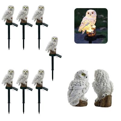 Kit 7 Corujas Luminária Solar LED Decorativa IP65 Branco Leva Pro Pet